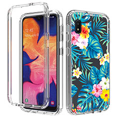 Custodia Silicone Trasparente Ultra Sottile Morbida Cover Fronte e Retro 360 per Samsung Galaxy A10e Cielo Blu