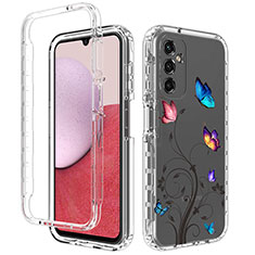 Custodia Silicone Trasparente Ultra Sottile Morbida Cover Fronte e Retro 360 per Samsung Galaxy A14 4G Grigio Scuro