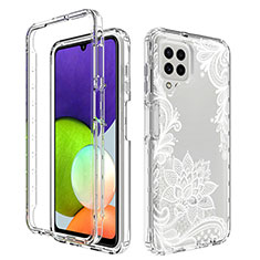 Custodia Silicone Trasparente Ultra Sottile Morbida Cover Fronte e Retro 360 per Samsung Galaxy A22 4G Bianco