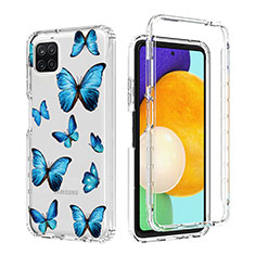 Custodia Silicone Trasparente Ultra Sottile Morbida Cover Fronte e Retro 360 per Samsung Galaxy A22s 5G Blu