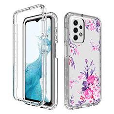 Custodia Silicone Trasparente Ultra Sottile Morbida Cover Fronte e Retro 360 per Samsung Galaxy A23 5G Rosa