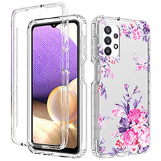 Custodia Silicone Trasparente Ultra Sottile Morbida Cover Fronte e Retro 360 per Samsung Galaxy A32 4G Rosa