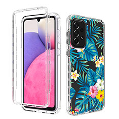 Custodia Silicone Trasparente Ultra Sottile Morbida Cover Fronte e Retro 360 per Samsung Galaxy A33 5G Ciano