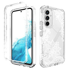 Custodia Silicone Trasparente Ultra Sottile Morbida Cover Fronte e Retro 360 per Samsung Galaxy A54 5G Bianco