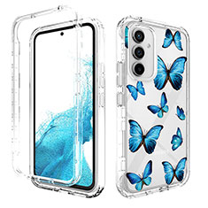 Custodia Silicone Trasparente Ultra Sottile Morbida Cover Fronte e Retro 360 per Samsung Galaxy A54 5G Blu