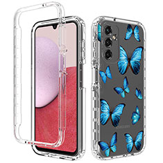 Custodia Silicone Trasparente Ultra Sottile Morbida Cover Fronte e Retro 360 per Samsung Galaxy Jump3 5G Blu