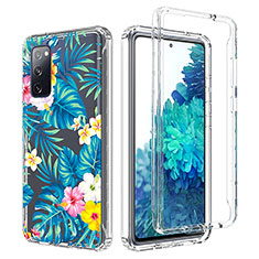 Custodia Silicone Trasparente Ultra Sottile Morbida Cover Fronte e Retro 360 per Samsung Galaxy S20 FE 4G Cielo Blu