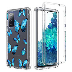 Custodia Silicone Trasparente Ultra Sottile Morbida Cover Fronte e Retro 360 per Samsung Galaxy S20 Lite 5G Blu