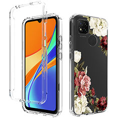 Custodia Silicone Trasparente Ultra Sottile Morbida Cover Fronte e Retro 360 per Xiaomi Redmi 9C Marrone