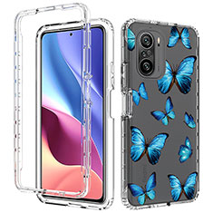 Custodia Silicone Trasparente Ultra Sottile Morbida Cover Fronte e Retro 360 per Xiaomi Redmi K40 Pro 5G Blu