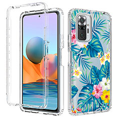 Custodia Silicone Trasparente Ultra Sottile Morbida Cover Fronte e Retro 360 per Xiaomi Redmi Note 10 Pro 4G Cielo Blu