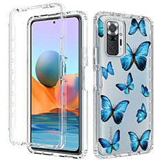 Custodia Silicone Trasparente Ultra Sottile Morbida Cover Fronte e Retro 360 per Xiaomi Redmi Note 10 Pro Max Blu