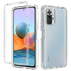 Custodia Silicone Trasparente Ultra Sottile Morbida Cover Fronte e Retro 360 per Xiaomi Redmi Note 10 Pro Max Chiaro