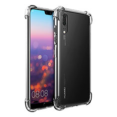 Custodia Silicone Trasparente Ultra Sottile Morbida K01 per Huawei P20 Chiaro