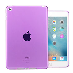 Custodia Silicone Trasparente Ultra Sottile Morbida per Apple iPad Mini 4 Viola