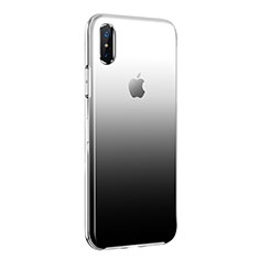 Custodia Silicone Trasparente Ultra Sottile Morbida Sfumato per Apple iPhone Xs Nero