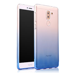 Custodia Silicone Trasparente Ultra Sottile Morbida Sfumato per Huawei Honor 6X Blu