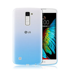 Custodia Silicone Trasparente Ultra Sottile Morbida Sfumato per LG K10 Blu
