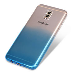 Custodia Silicone Trasparente Ultra Sottile Morbida Sfumato per Samsung Galaxy C8 C710F Blu