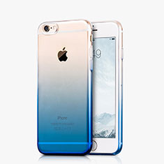 Custodia Silicone Trasparente Ultra Sottile Morbida Sfumato Z01 per Apple iPhone 6 Plus Blu