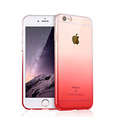 Custodia Silicone Trasparente Ultra Sottile Morbida Sfumato Z01 per Apple iPhone 6S Plus Rosso