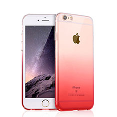 Custodia Silicone Trasparente Ultra Sottile Morbida Sfumato Z01 per Apple iPhone 6S Rosso