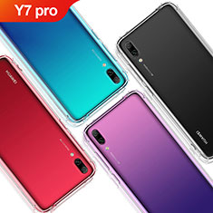 Custodia Silicone Trasparente Ultra Sottile Morbida T02 per Huawei Y7 (2019) Chiaro