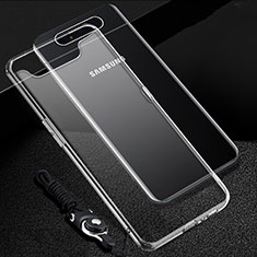 Custodia Silicone Trasparente Ultra Sottile Morbida T02 per Samsung Galaxy A80 Chiaro