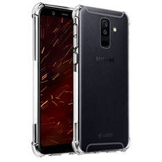 Custodia Silicone Trasparente Ultra Sottile Morbida T04 per Samsung Galaxy A6 Plus Chiaro