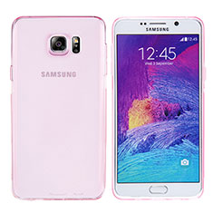 Custodia Silicone Trasparente Ultra Sottile Morbida T06 per Samsung Galaxy Note 5 N9200 N920 N920F Rosa