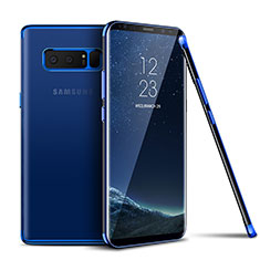 Custodia Silicone Trasparente Ultra Sottile Morbida T06 per Samsung Galaxy Note 8 Blu