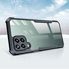 Custodia Silicone Trasparente Ultra Sottile Morbida T08 per Samsung Galaxy A12 Nacho Nero
