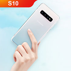 Custodia Silicone Trasparente Ultra Sottile Morbida T10 per Samsung Galaxy S10 Chiaro