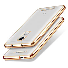 Custodia Silicone Trasparente Ultra Sottile Morbida T10 per Xiaomi Redmi Note 3 Pro Oro