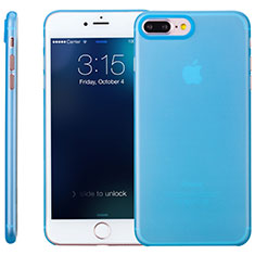 Custodia Silicone Trasparente Ultra Sottile Morbida T11 per Apple iPhone 7 Plus Blu