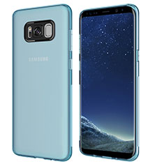 Custodia Silicone Trasparente Ultra Sottile Morbida T15 per Samsung Galaxy S8 Plus Blu