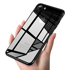 Custodia Silicone Trasparente Ultra Sottile Morbida T19 per Apple iPhone 8 Nero