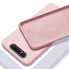 Custodia Silicone Ultra Sottile Morbida 360 Gradi Cover C01 per Samsung Galaxy A90 4G Rosa