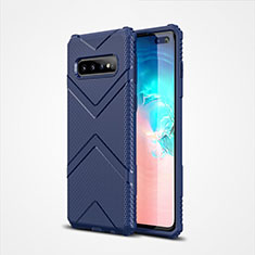 Custodia Silicone Ultra Sottile Morbida 360 Gradi Cover C04 per Samsung Galaxy S10 Plus Blu