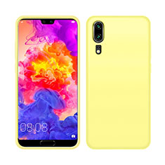 Custodia Silicone Ultra Sottile Morbida 360 Gradi Cover C05 per Huawei P20 Giallo