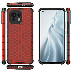 Custodia Silicone Ultra Sottile Morbida 360 Gradi Cover C06 per Xiaomi Mi 11 Lite 5G NE Rosso