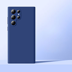 Custodia Silicone Ultra Sottile Morbida 360 Gradi Cover D01 per Samsung Galaxy S21 Ultra 5G Blu