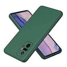 Custodia Silicone Ultra Sottile Morbida 360 Gradi Cover H01P per Xiaomi Redmi Note 10 Pro 4G Verde