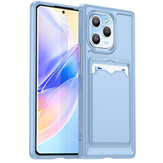 Custodia Silicone Ultra Sottile Morbida 360 Gradi Cover HD1 per Huawei Honor 60 SE 5G Cielo Blu