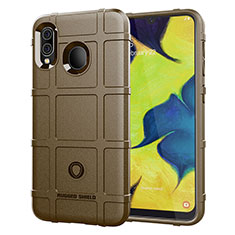 Custodia Silicone Ultra Sottile Morbida 360 Gradi Cover J01S per Samsung Galaxy M10S Marrone