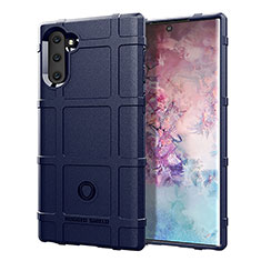 Custodia Silicone Ultra Sottile Morbida 360 Gradi Cover J01S per Samsung Galaxy Note 10 5G Blu
