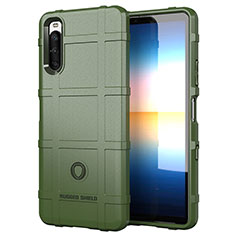 Custodia Silicone Ultra Sottile Morbida 360 Gradi Cover J01S per Sony Xperia 10 III Verde