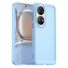 Custodia Silicone Ultra Sottile Morbida 360 Gradi Cover J02S per Huawei P50 Cielo Blu