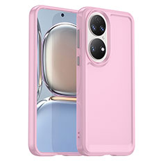 Custodia Silicone Ultra Sottile Morbida 360 Gradi Cover J02S per Huawei P50 Pro Rosa