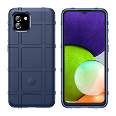 Custodia Silicone Ultra Sottile Morbida 360 Gradi Cover J02S per Samsung Galaxy A03 Blu